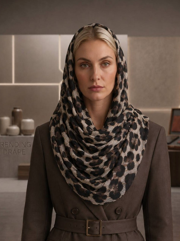 شال زنانه طرح پلنگی